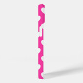 Coques Case-Mate iPhone Coeurs polka blanc sur rose fuchsia (Verso / Droite)