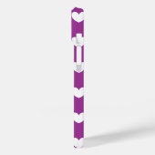 Coques Case-Mate iPhone Coeurs polka blanc sur violet (Verso / Gauche)