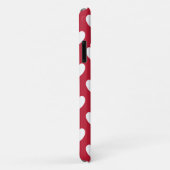 Coques Case-Mate iPhone Coeurs polka blancs et rouges (Dos/Droite)