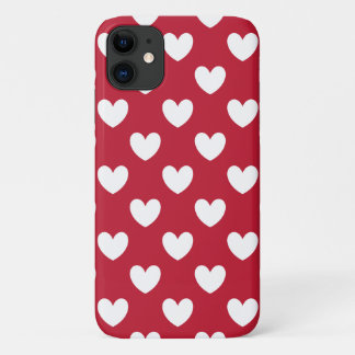 Case-Mate iPhone Case Coeurs polka blancs et rouges