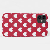 Coques Case-Mate iPhone Coeurs polka blancs et rouges (Dos (Horizontal))