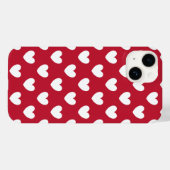 Coques Case-Mate iPhone Coeurs polka blancs et rouges (Verso (horizontal))