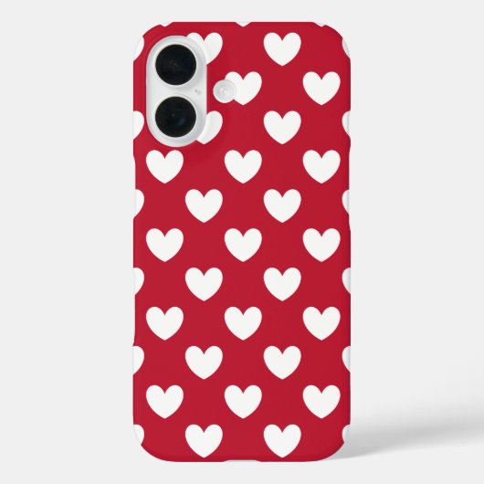 Coques Case-Mate iPhone Coeurs polka blancs et rouges (Verso)