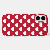 Coques Case-Mate iPhone Coeurs polka blancs et rouges (Verso (horizontal))