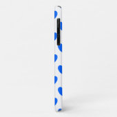 Coques Case-Mate iPhone Coeurs polka bleu sur blanc (Dos/Gauche)