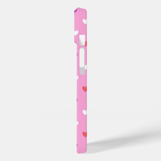 Coques Case-Mate iPhone Coeurs polka rose (Verso / Gauche)