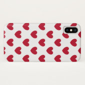 Coques Case-Mate iPhone Coeurs polka rouge sur blanc (Dos (Horizontal))