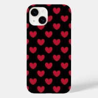 Coeurs polka rouge sur noir