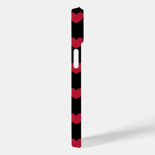 Coques Case-Mate iPhone Coeurs polka rouge sur noir (Verso / Droite)