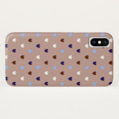 Coques Case-Mate iPhone Coeurs Polka sur brun pâle (Dos (Horizontal))