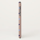 Coques Case-Mate iPhone Coeurs Polka sur brun pâle (Dos/Gauche)