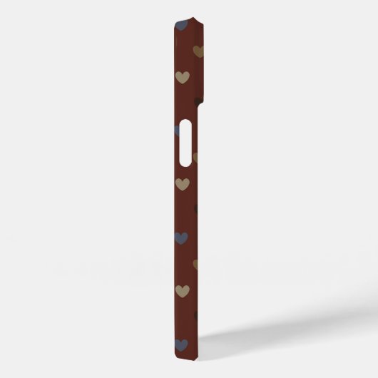 Coques Case-Mate iPhone Coeurs Polka sur kilim brown (Verso / Droite)