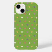Coques Case-Mate iPhone Coeurs Polka sur vert vert (Verso)