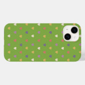 Coques Case-Mate iPhone Coeurs Polka sur vert vert (Verso (horizontal))