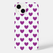 Coques Case-Mate iPhone Coeurs polka violet sur blanc (Verso)