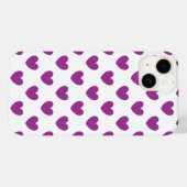 Coques Case-Mate iPhone Coeurs polka violet sur blanc (Verso (horizontal))