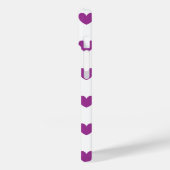 Coques Case-Mate iPhone Coeurs polka violet sur blanc (Verso / Gauche)