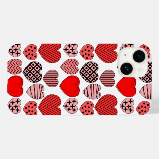 Coques Case-Mate iPhone Coeurs répétitifs (Verso (horizontal))