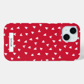 Coques Case-Mate iPhone Coeurs romantiques | Nom du monogramme personnalis (Verso (horizontal))