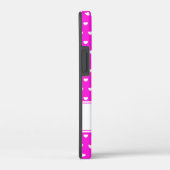 Coques Case-Mate iPhone Coeurs Rose Et Blanc, Nom Personnalisé (Verso / Droite)