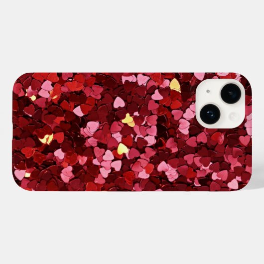 Coques Case-Mate iPhone Coeurs rose et rouge amour (Verso (horizontal))