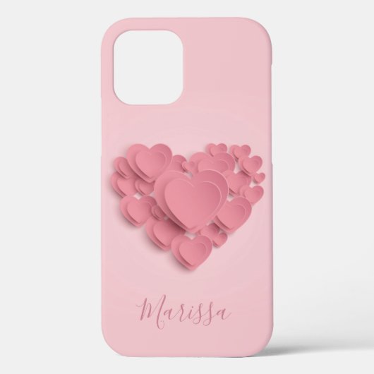 Coques Case-Mate iPhone Coeurs roses à couche (Verso)