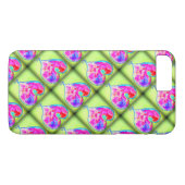 Coques Case-Mate iPhone coeurs roses diamants verts (Dos (Horizontal))