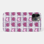 Coques Case-Mate iPhone Cœurs roses et carrés aiment Xoxo (Dos (Horizontal))