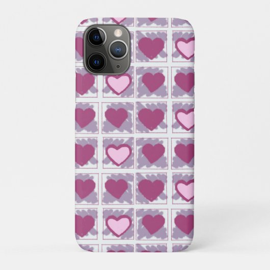 Coques Case-Mate iPhone Cœurs roses et carrés aiment Xoxo (Dos)