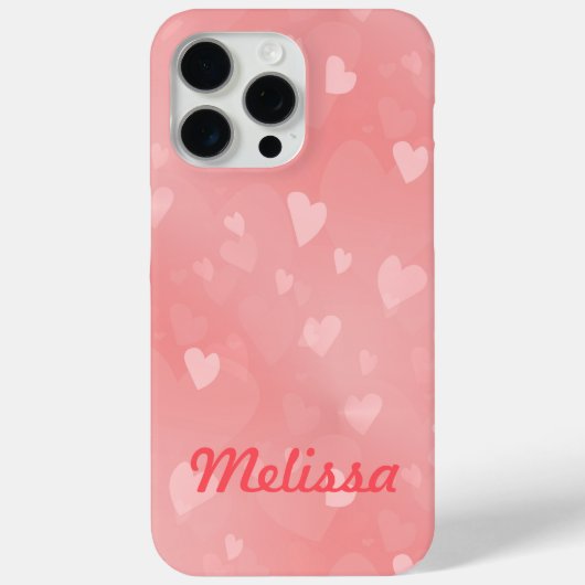 Coques Case-Mate iPhone Coeurs roses flottants doux personnalisés (Verso)