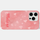 Coques Case-Mate iPhone Coeurs roses flottants doux personnalisés (Verso (horizontal))