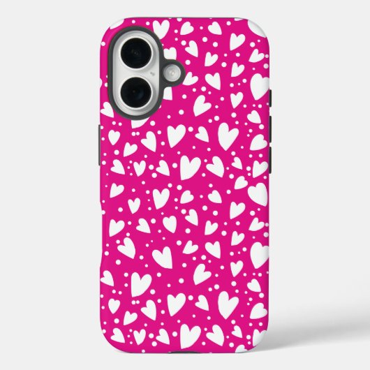 Coques Case-Mate iPhone Coeurs roses mignons motif transparent (Verso)