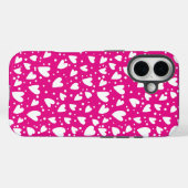 Coques Case-Mate iPhone Coeurs roses mignons motif transparent (Verso (horizontal))