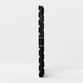 Coques Case-Mate iPhone Coeurs roses modernes sur noir (Dos/Gauche)