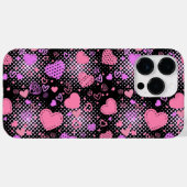 Coques Case-Mate iPhone Coeurs roses Motif 01 Black BG (Verso (horizontal))