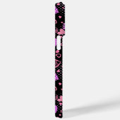 Coques Case-Mate iPhone Coeurs roses Motif 01 Black BG (Verso / Droite)