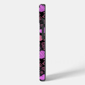 Coques Case-Mate iPhone Coeurs roses Motif 01 Black BG (Verso / Gauche)