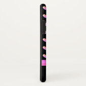 Coques Case-Mate iPhone Coeurs roses, ruban et calligraphie sur noir (Dos/Droite)