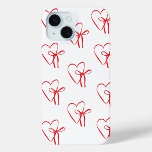 Coque Pour iPhone 15 cœurs rouges