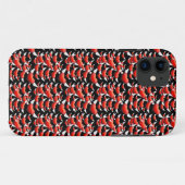 Coques Case-Mate iPhone Coeurs rouges avec ailes en noir (Dos (Horizontal))