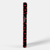 Coques Case-Mate iPhone Coeurs rouges éparpillés sur le noir (Verso / Droite)