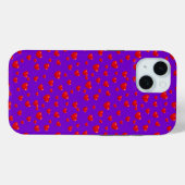 Coques Case-Mate iPhone Coeurs Rouges Éparpillés Sur Violet (Verso (horizontal))