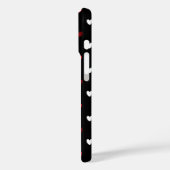 Coques Case-Mate iPhone Cœurs rouges et blancs sur fond noir (Verso / Gauche)