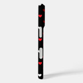 Coques Case-Mate iPhone Cœurs rouges et blancs sur fond noir (Verso / Droite)