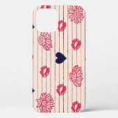 Coques Case-Mate iPhone Coeurs rouges, lèvres, marguerites motif. (Verso)