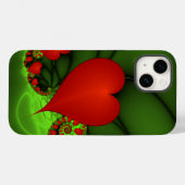 Coques Case-Mate iPhone Coeurs rouges Lime vert Moderne Art Abstrait fract (Verso (horizontal))