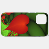 Coques Case-Mate iPhone Coeurs rouges Lime vert Moderne Art Abstrait fract (Verso (horizontal))