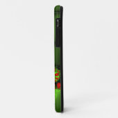 Coques Case-Mate iPhone Coeurs rouges Lime vert Moderne Art Abstrait fract (Dos/Gauche)
