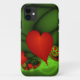 Case-Mate iPhone Case Coeurs rouges Lime vert Moderne Art Abstrait fract
