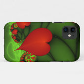 Coques Case-Mate iPhone Coeurs rouges Lime vert Moderne Art Abstrait fract (Dos (Horizontal))